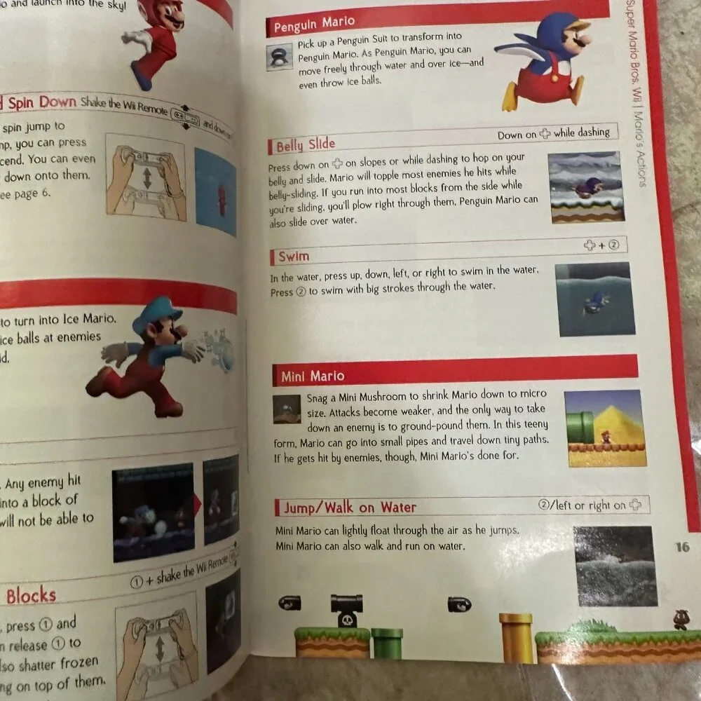 Nintendo Wii New Super Mario Bros. Instruction Booklet Manual